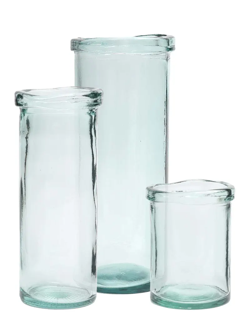 The Jiandan Vase aus blauem Recyclingglas von Bazar Bizar, Größe L, Ansicht 2