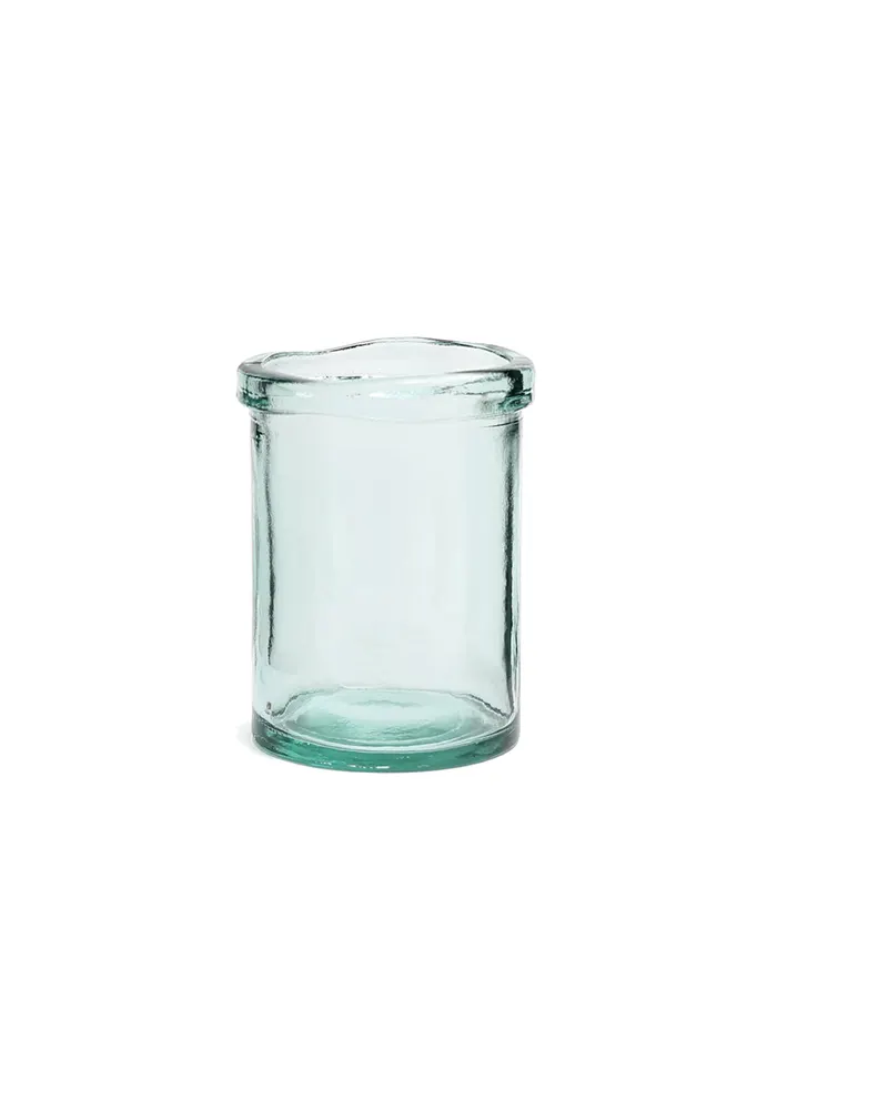 The Jiandan Vase aus blauem Recyclingglas, Blau