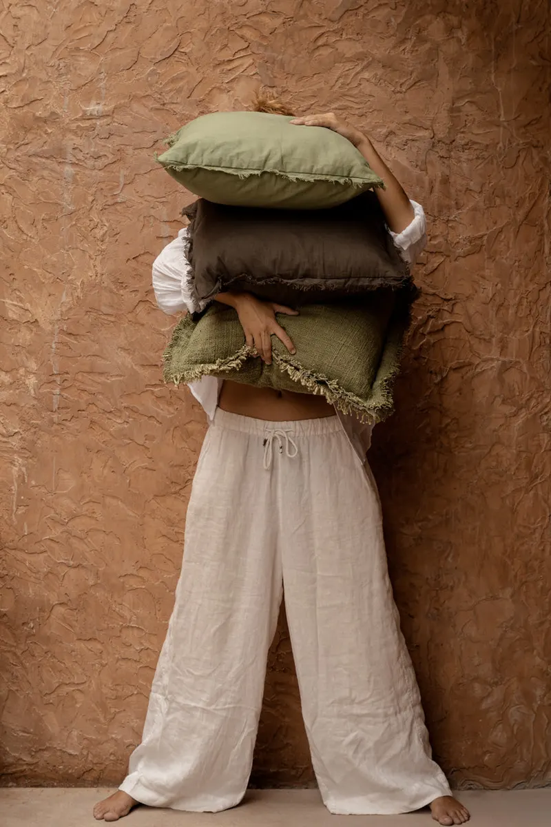 The Jungle Fringe Cushion Cover Kissenbezug von Bazar Bizar, Größe 50 × 50 cm, Grün, Ansicht 2