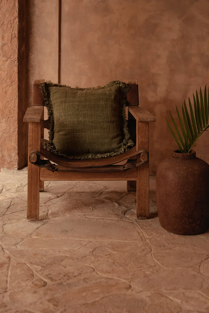 The Jungle Fringe Cushion Cover Kissenbezug von Bazar Bizar, Größe 50 × 50 cm, Grün, Ansicht 3