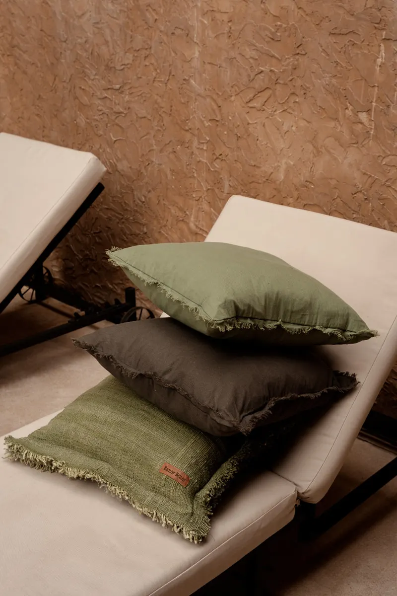 The Jungle Fringe Cushion Cover Kissenbezug von Bazar Bizar, Größe 50 × 50 cm, Grün, Ansicht 5