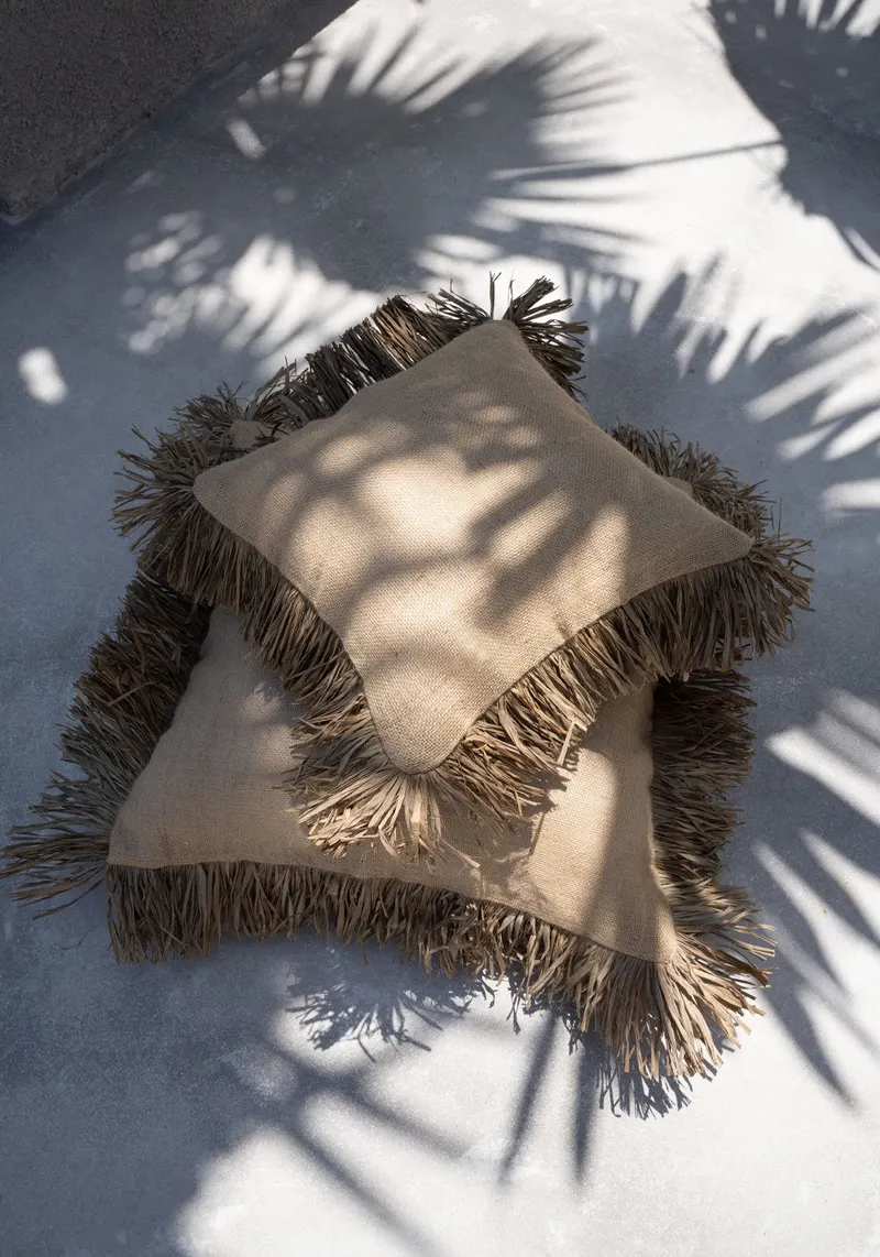 The Jute Bonita Cushion Cover Kissenbezug von Bazar Bizar, Größe 40 × 40 cm, Natur, Ansicht 2