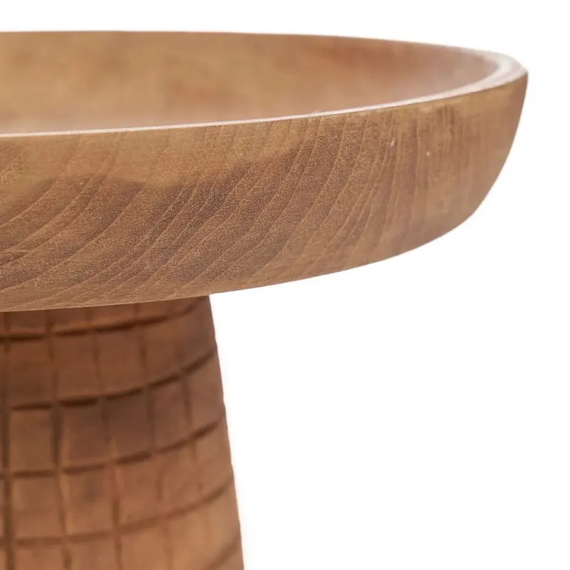 The Kotak-Kotak Cake Dish Servierplatte aus Teakholz von Bazar Bizar, Größe 24 × 24 × 16 cm, Natur, Ansicht 2