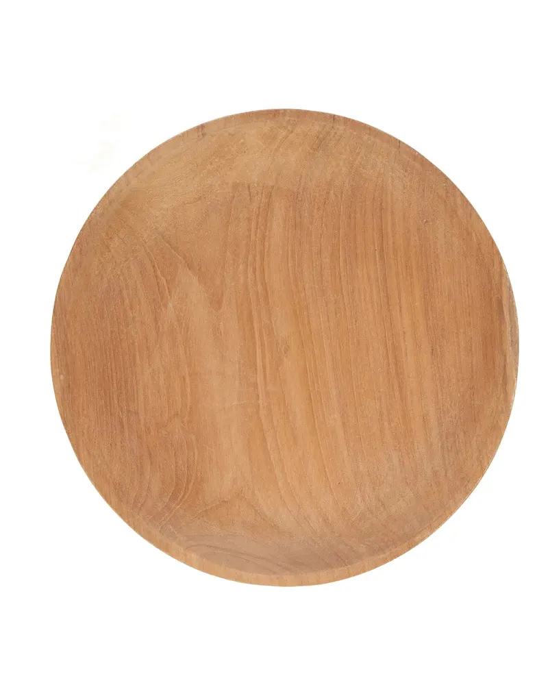 The Kotak-Kotak Cake Dish Servierplatte aus Teakholz von Bazar Bizar, Größe 24 × 24 × 16 cm, Natur, Ansicht 3