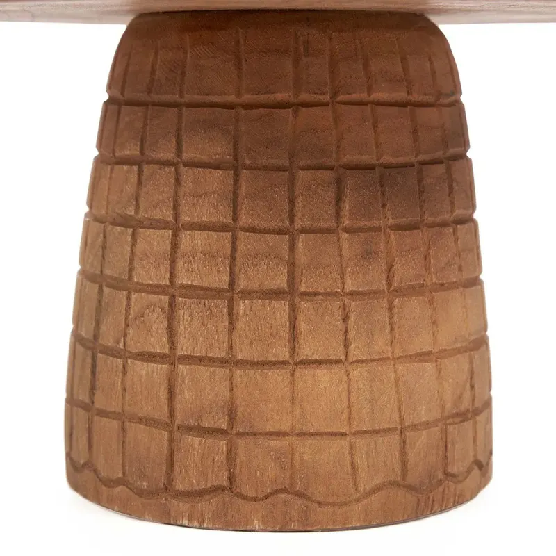 The Kotak-Kotak Cake Dish Servierplatte aus Teakholz von Bazar Bizar, Größe 24 × 24 × 16 cm, Natur, Ansicht 4