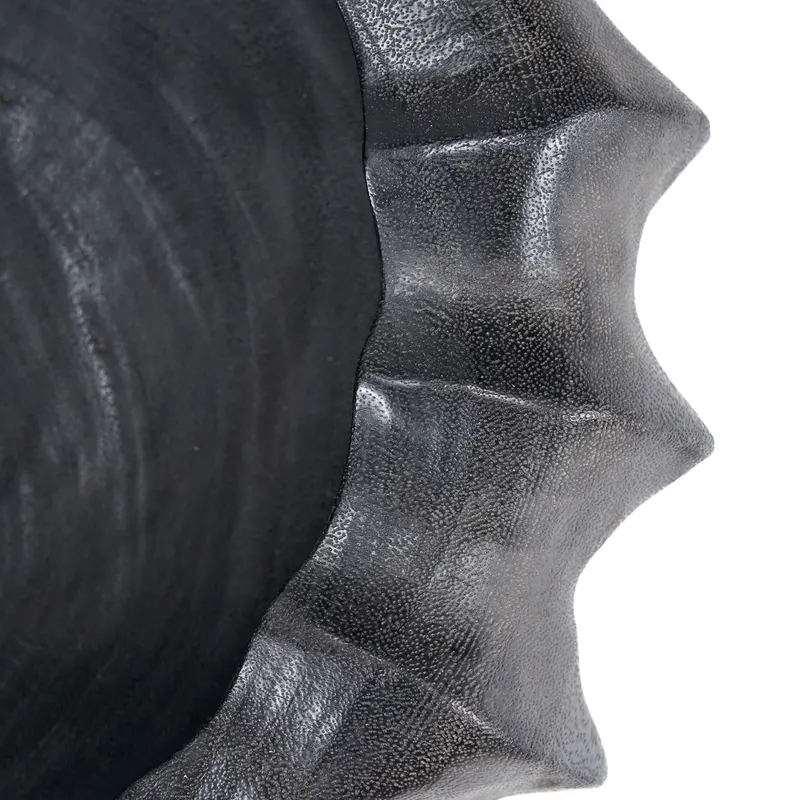 The Kuro Kabocha Bowl Schale aus Mangoholz von Bazar Bizar, Größe 40 × 40 × 15 cm, Schwarz, Ansicht 7