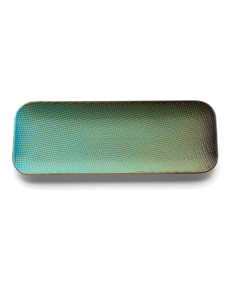 The Lagoon Rectangular Plate, Keramikteller in Lagunenblau von Bazar Bizar, Größe L, Ansicht 2
