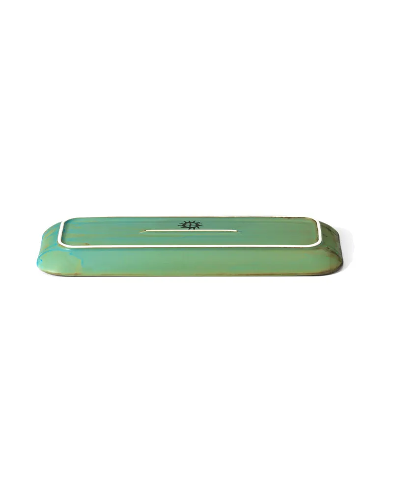 The Lagoon Rectangular Plate, Keramikteller in Lagunenblau von Bazar Bizar, Größe L, Ansicht 3