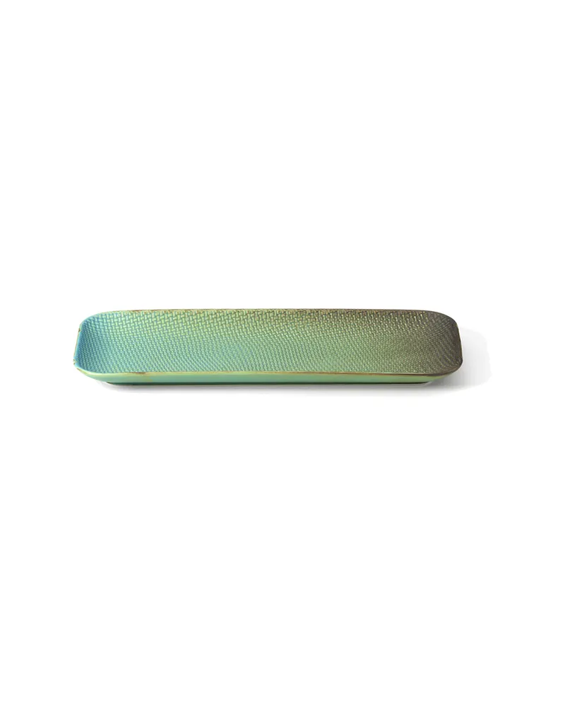 The Lagoon Rectangular Plate, Keramikteller in Lagunenblau von Bazar Bizar, Größe M, Ansicht 1