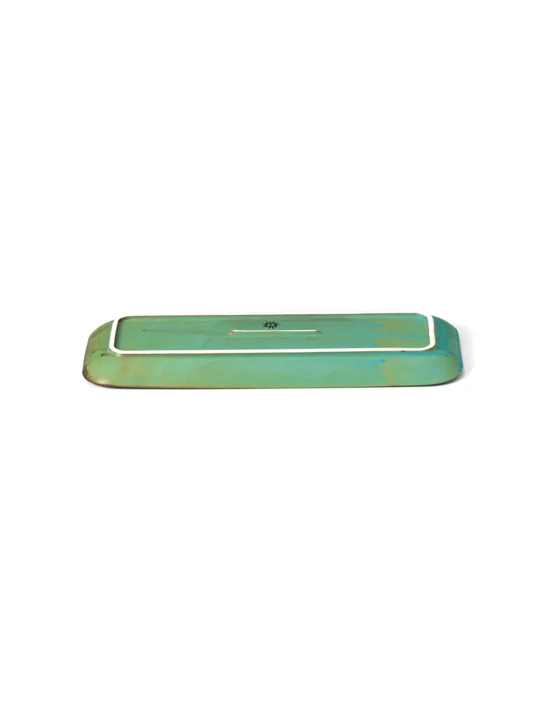 The Lagoon Rectangular Plate, Keramikteller in Lagunenblau von Bazar Bizar, Größe M, Ansicht 3