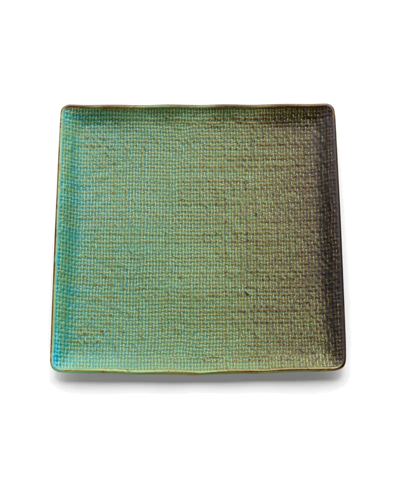 The Lagoon Square Plate Keramikteller von Bazar Bizar, Größe L, Lagunenblau, Ansicht 2