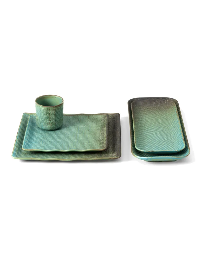 The Lagoon Square Plate Keramikteller von Bazar Bizar, Größe L, Lagunenblau, Ansicht 5