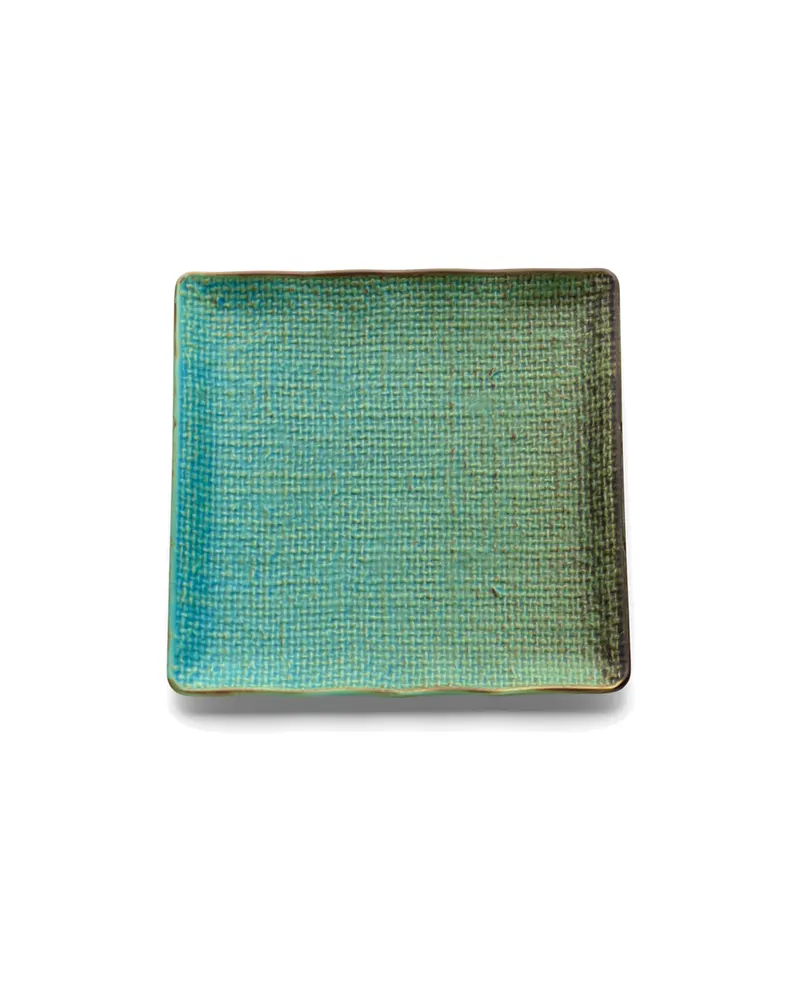 The Lagoon Square Plate Keramikteller von Bazar Bizar, Größe M, Lagunenblau, Ansicht 2