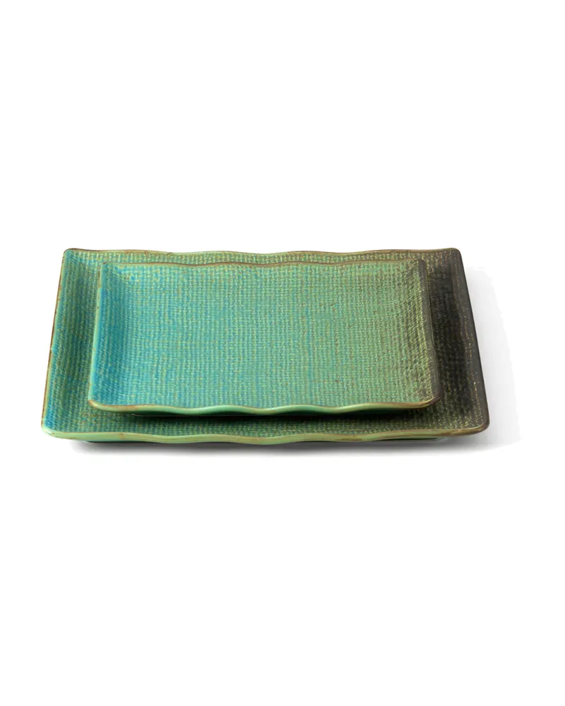 The Lagoon Square Plate Keramikteller von Bazar Bizar, Größe M, Lagunenblau, Ansicht 4