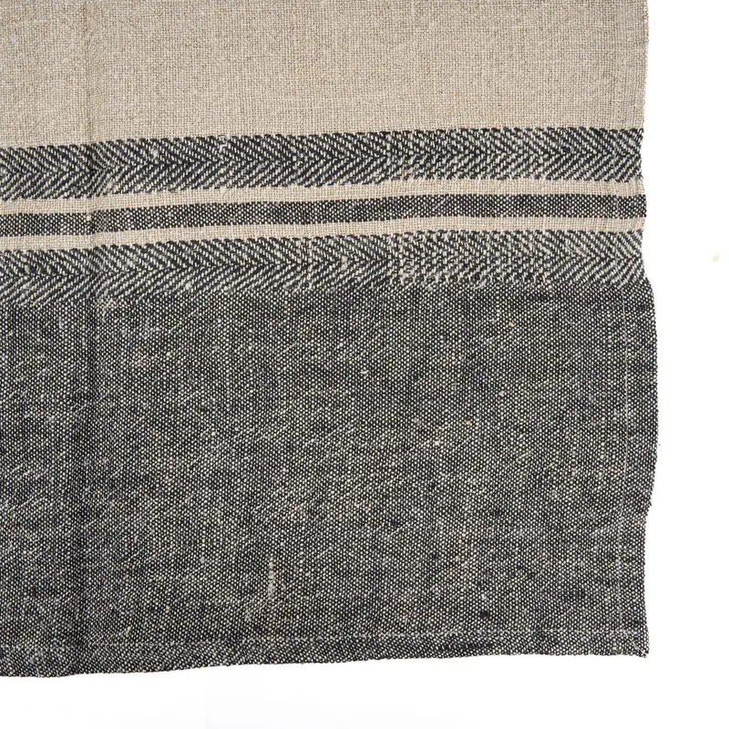 The Linen Dash Kitchen Towel Küchentuch aus Leinen von Bazar Bizar, Größe 50 × 70 cm, Natur / Schwarz, Ansicht 4