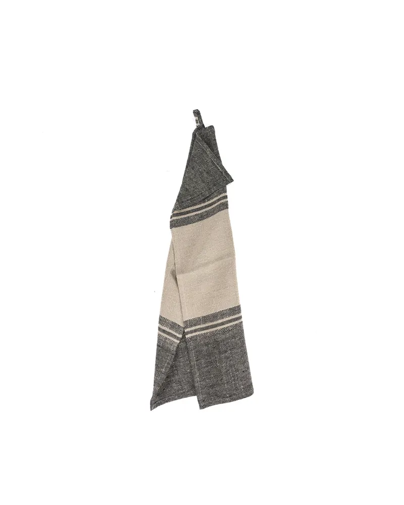 The Linen Dash Kitchen Towel Küchentuch aus Leinen von Bazar Bizar, Größe 50 × 70 cm, Natur / Schwarz, Ansicht 5