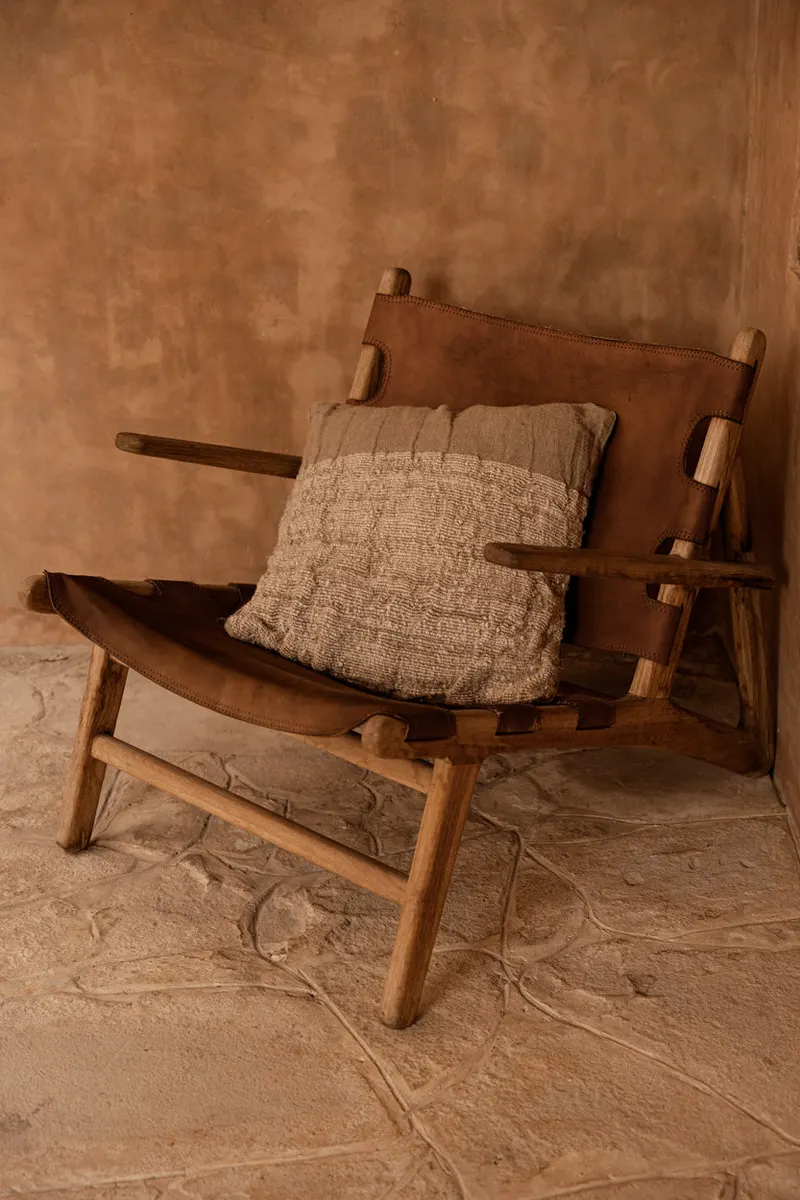 The Linen Edit Cushion Cover, Kissenbezug aus Leinen von Bazar Bizar, Größe 50 × 50 cm, Natur, Ansicht 2