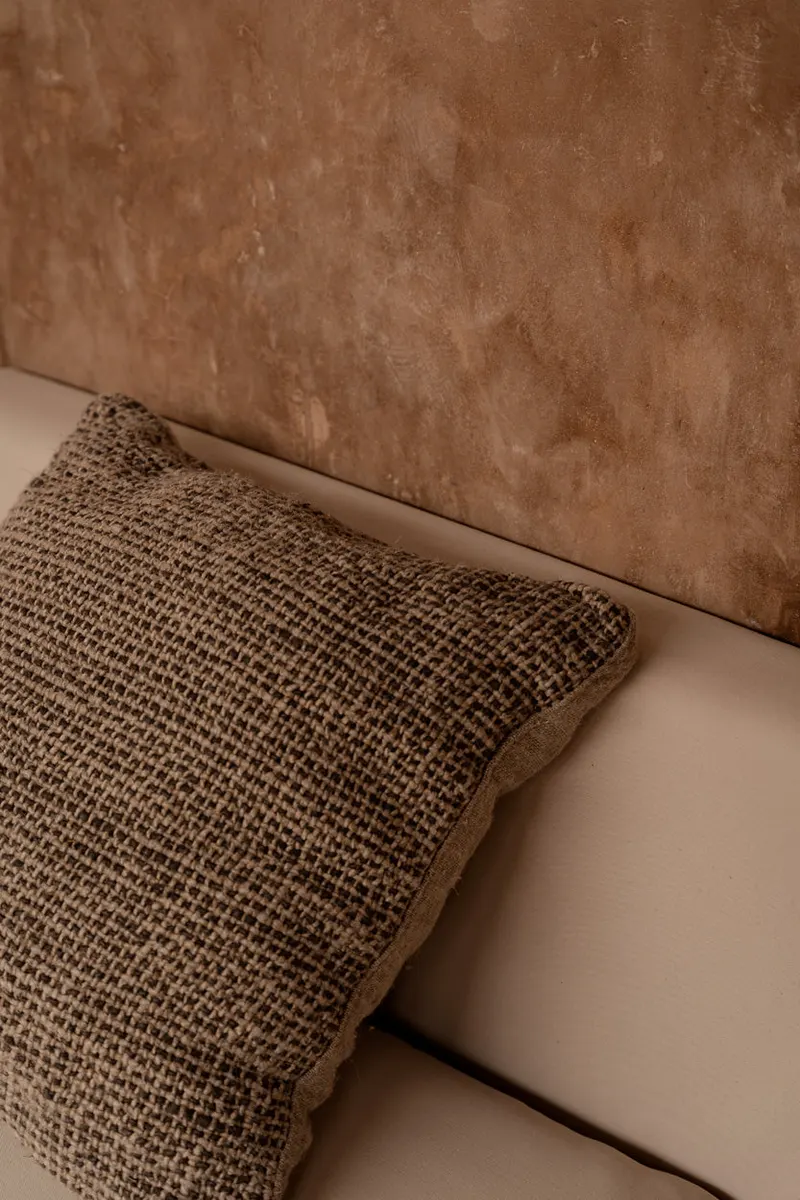 The Linen Grain Cushion Cover Kissenbezug von Bazar Bizar, Größe 50 × 50 cm, Natur / Schwarz, Ansicht 4