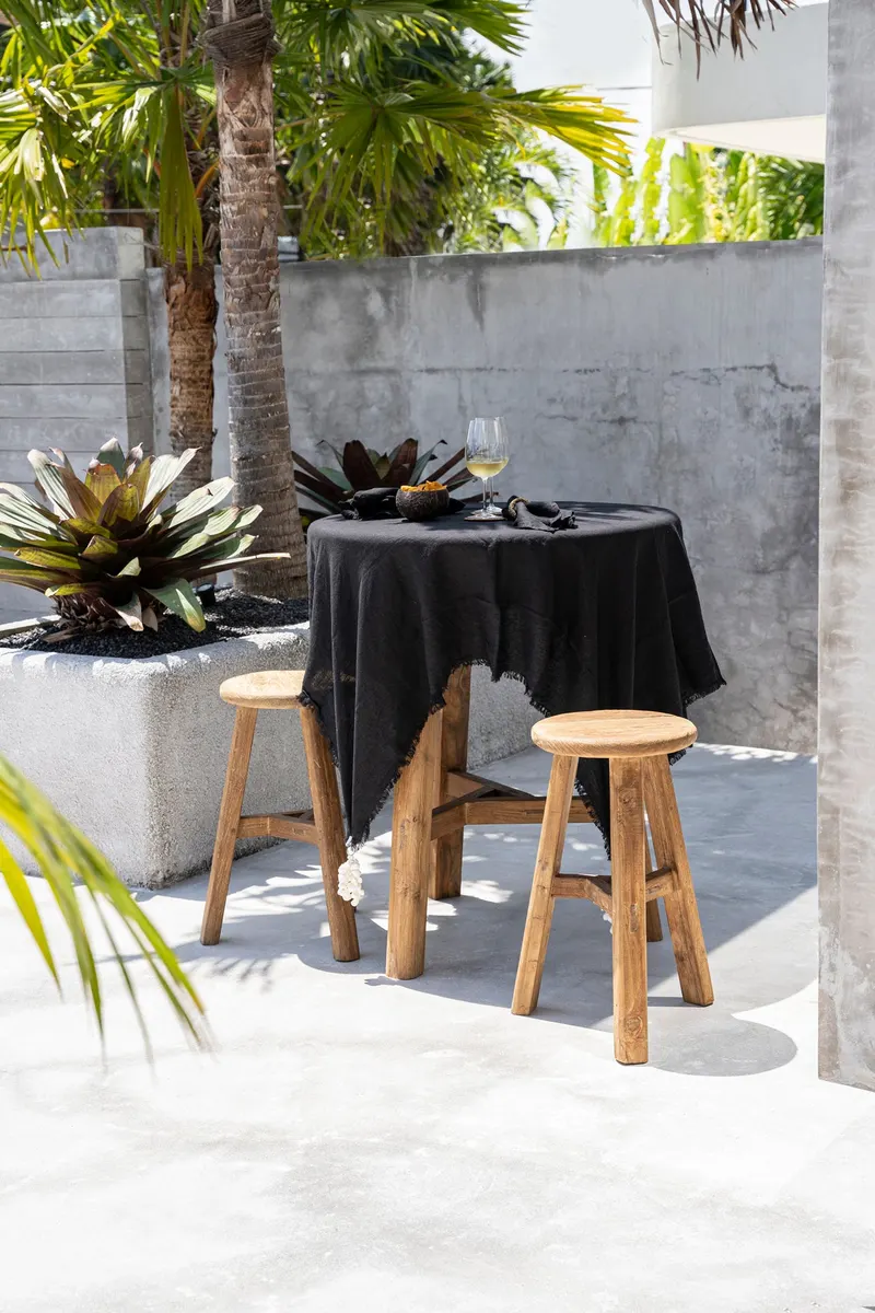 The Linen Tablecloth Leinentischdecke von Bazar Bizar, Größe 150 × 200 cm, Schwarz, Ansicht 6