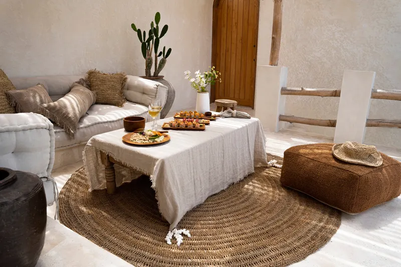 The Linen Tablecloth Leinentischdecke von Bazar Bizar, Größe 150 × 250 cm, Beige, Ansicht 2