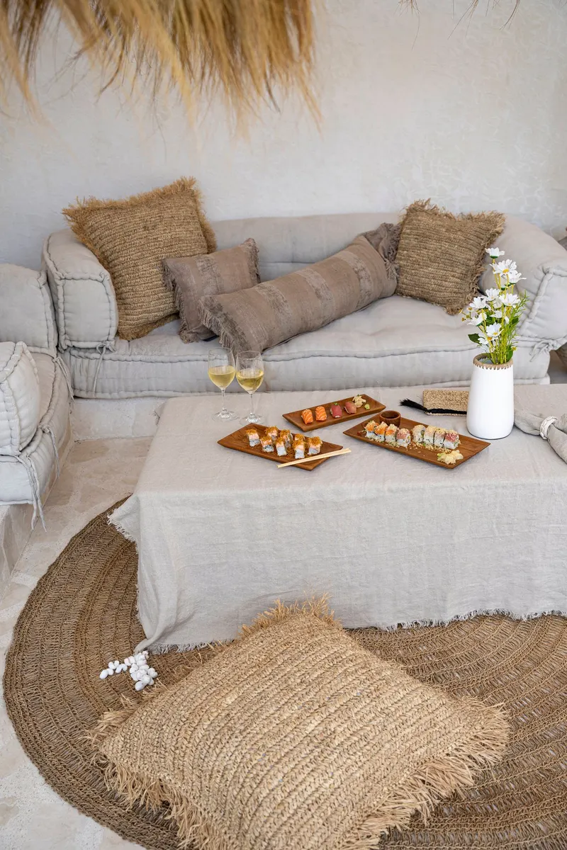 The Linen Tablecloth Leinentischdecke von Bazar Bizar, Größe 150 × 250 cm, Beige, Ansicht 4