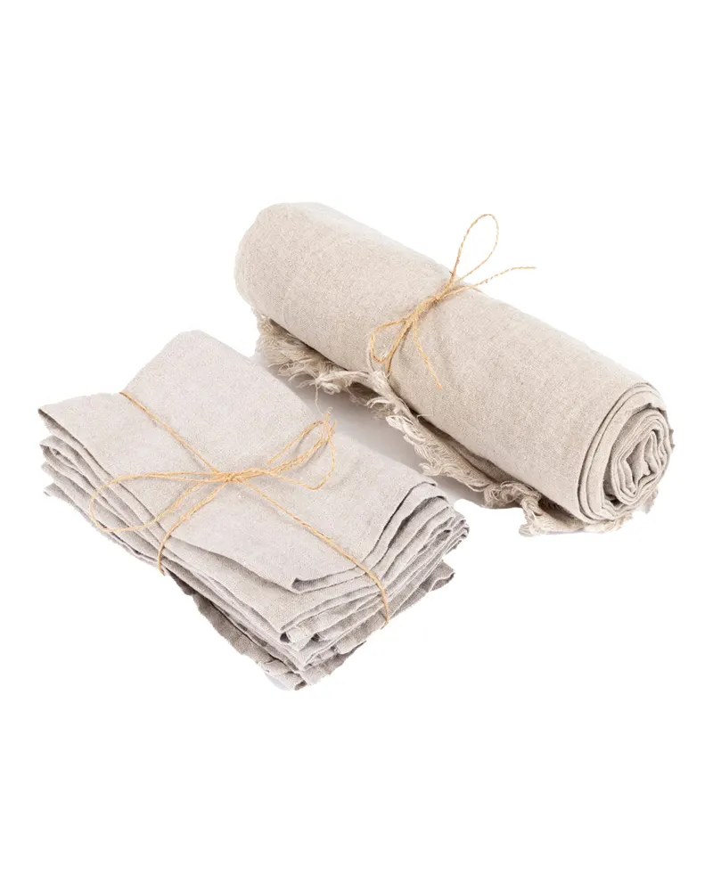 The Linen Tablecloth Leinentischdecke von Bazar Bizar, Größe 150 × 250 cm, Beige, Ansicht 5