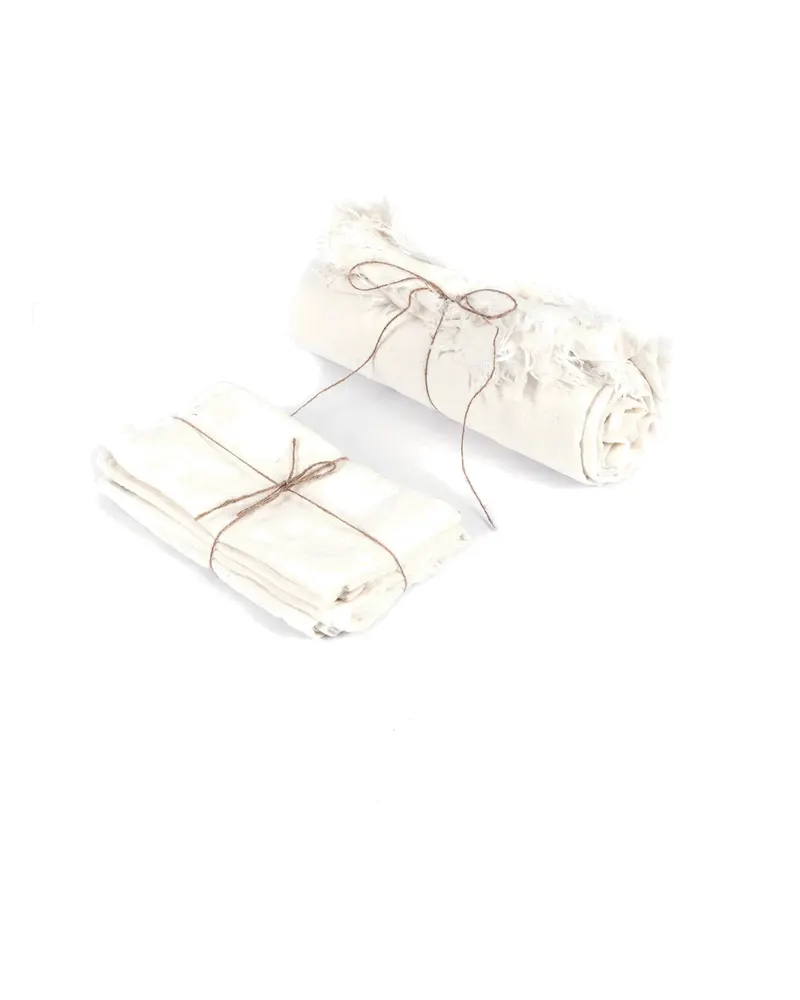 The Linen Tablecloth Leinentischdecke von Bazar Bizar, Größe 180 × 300 cm, Weiß, Ansicht 5
