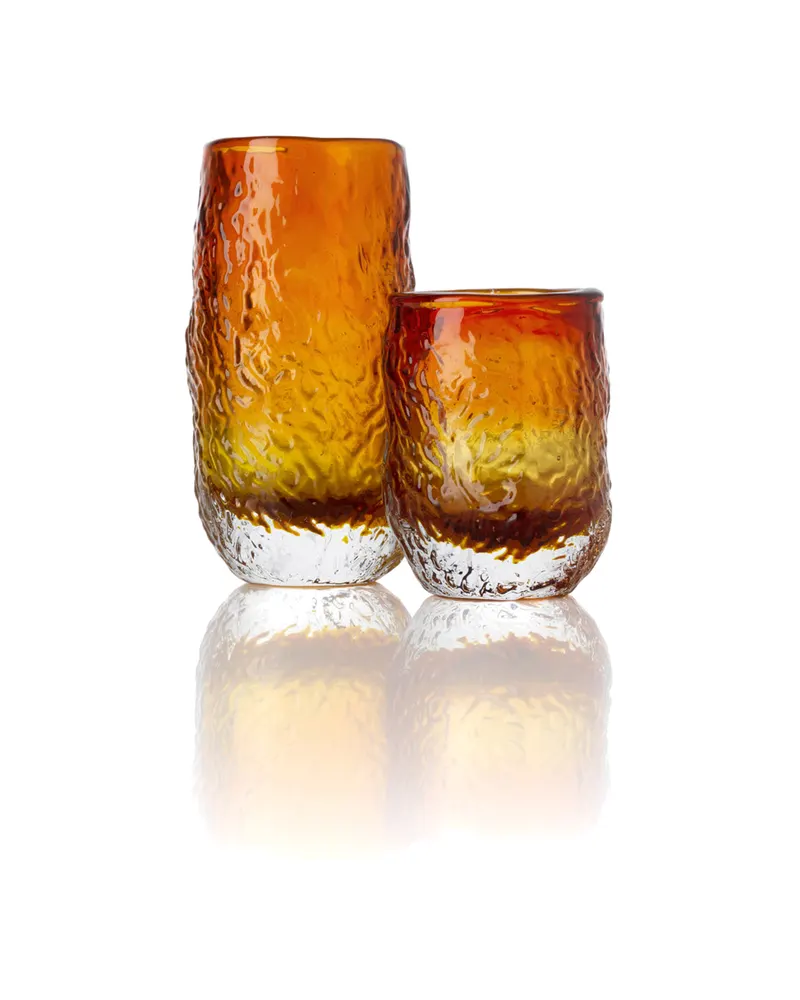 The Marbella Glow Tumbler Trinkglas von Bazar Bizar, Größe 8 × 8 × 10 cm, Bernstein, Ansicht 2