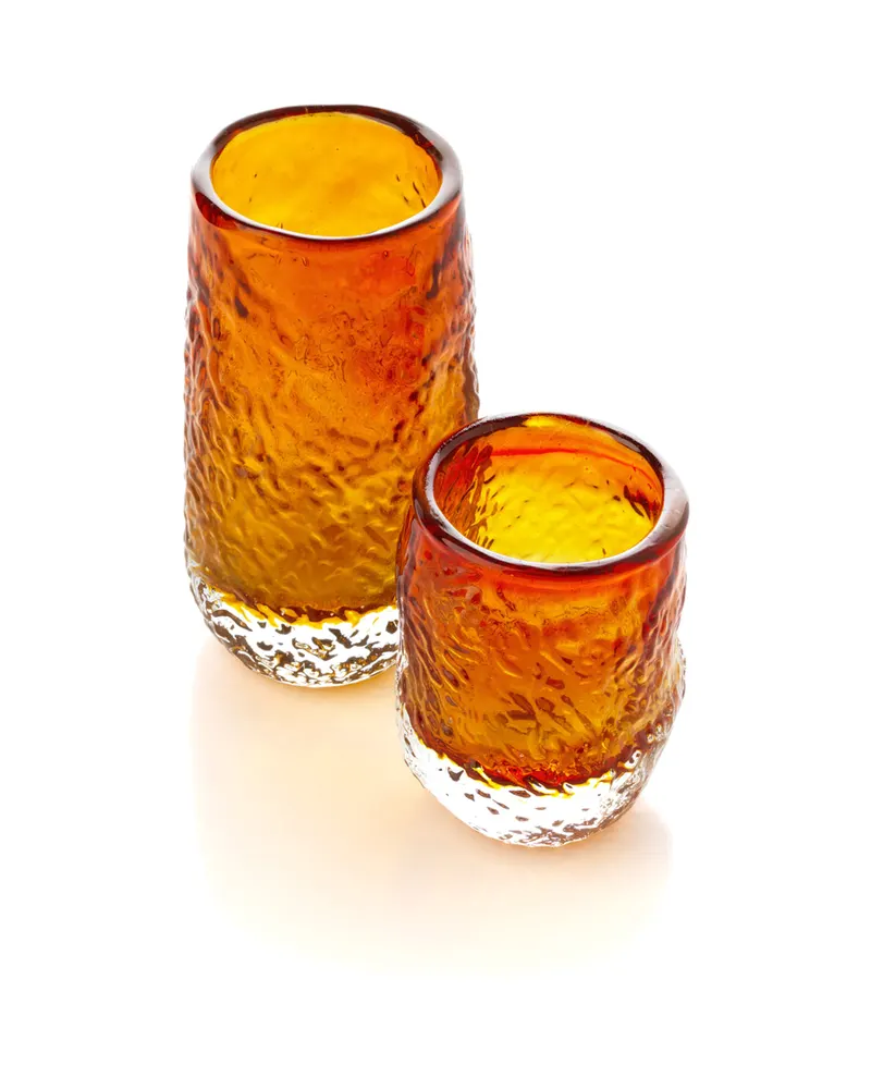 The Marbella Glow Tumbler Trinkglas von Bazar Bizar, Größe 8 × 8 × 10 cm, Bernstein, Ansicht 4