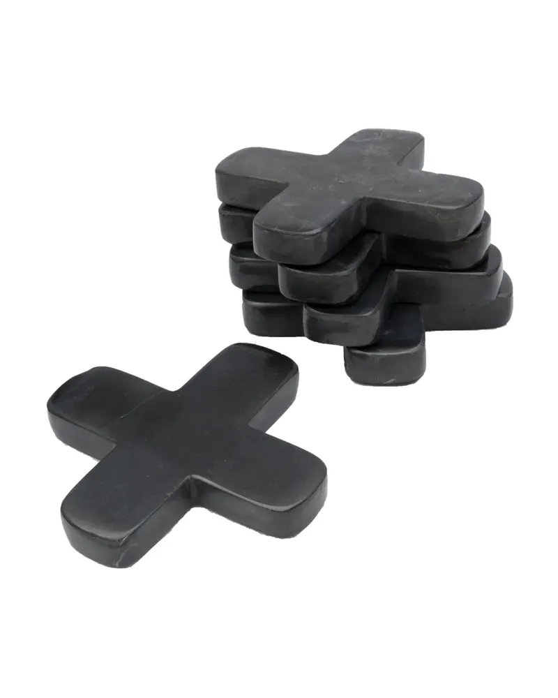 The Marble Pan Coaster Marmor-Untersetzer von Bazar Bizar, Größe 12 × 12 × 1 cm, Schwarz, Ansicht 7