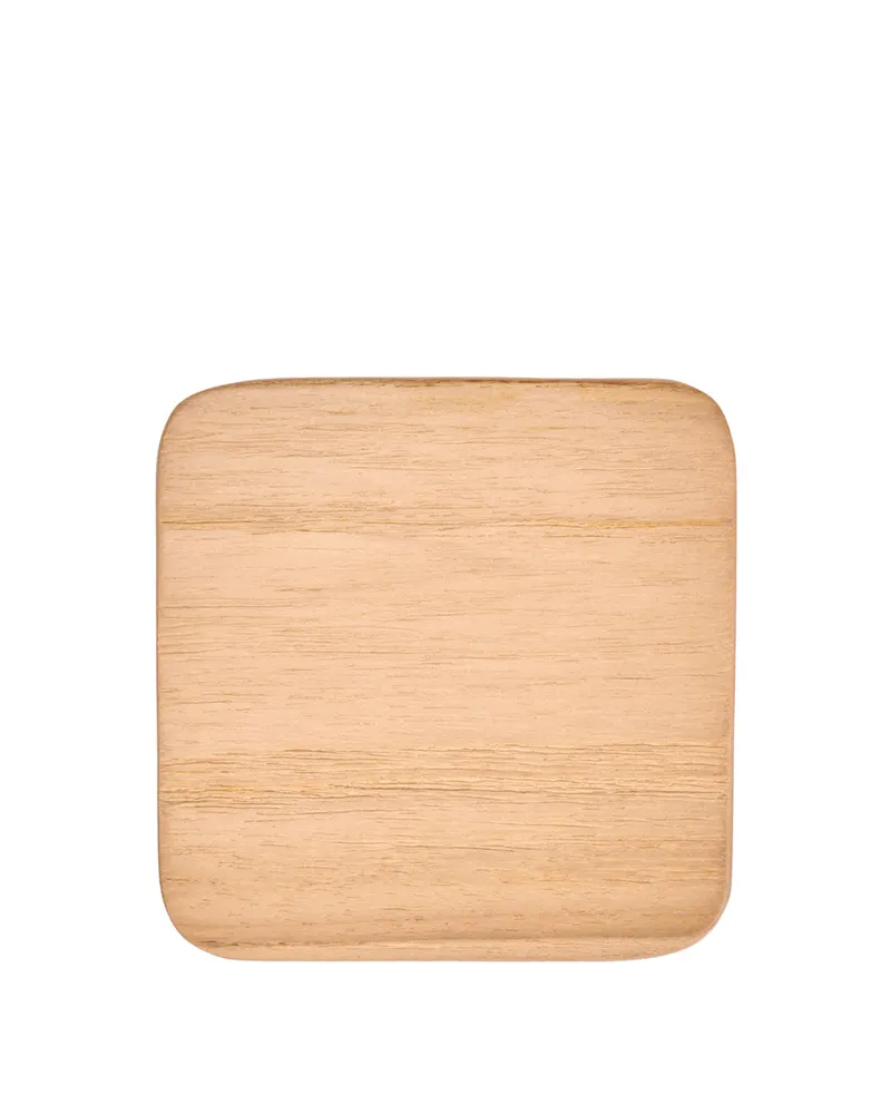 The Material Coaster Untersetzer aus Teakholz, gewaschenes Weiß