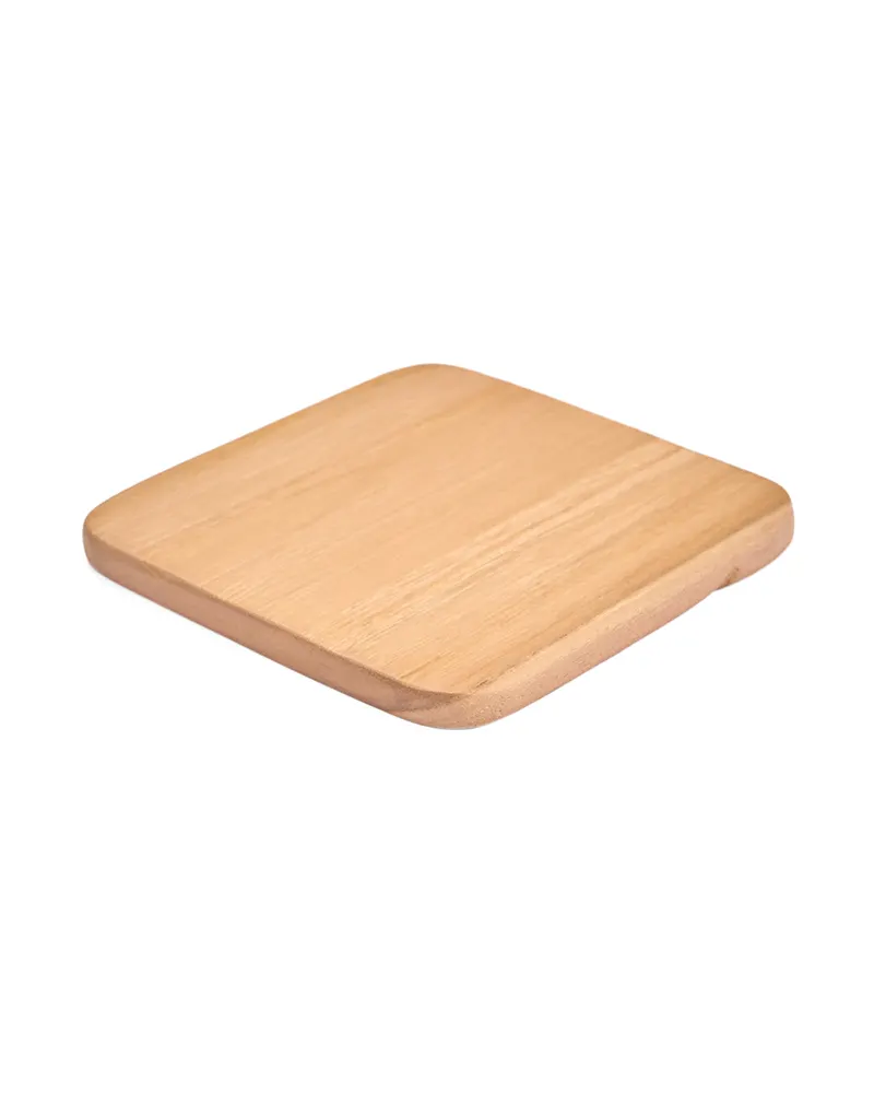 The Material Coaster Untersetzer aus Teakholz von Bazar Bizar, Größe 10 × 10 × 0,8 cm, Natur, Ansicht 2