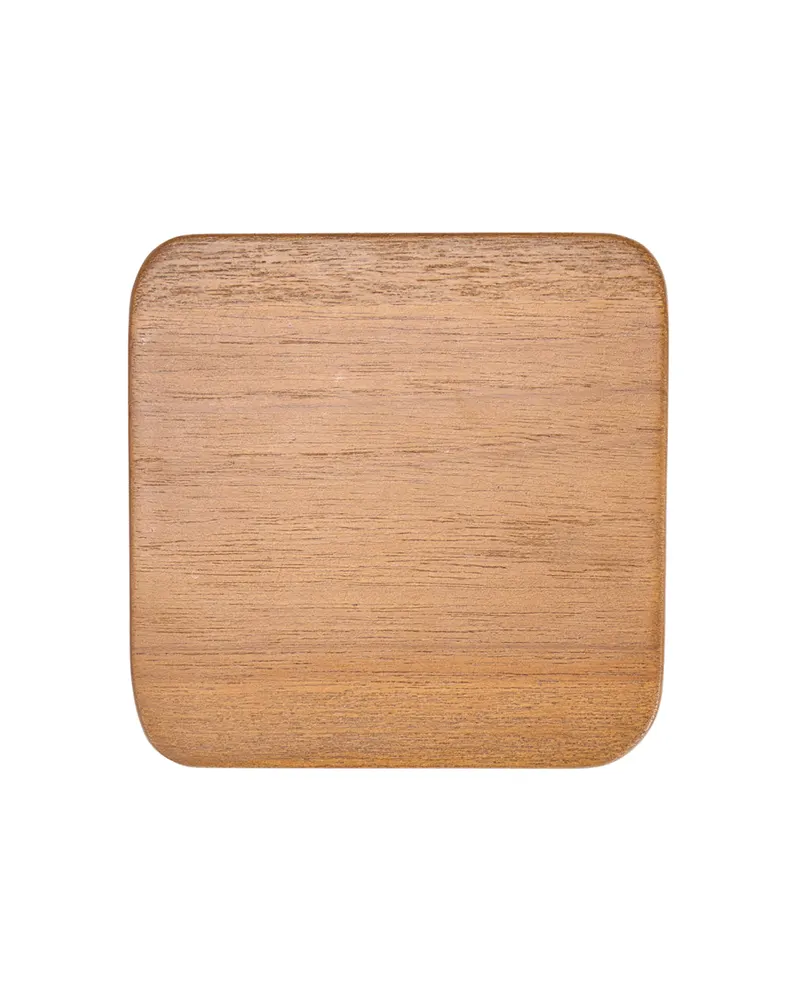The Material Coaster Untersetzer aus Teakholz von Bazar Bizar, Größe 10 × 10 × 0,8 cm, Hellbraun, Ansicht 1