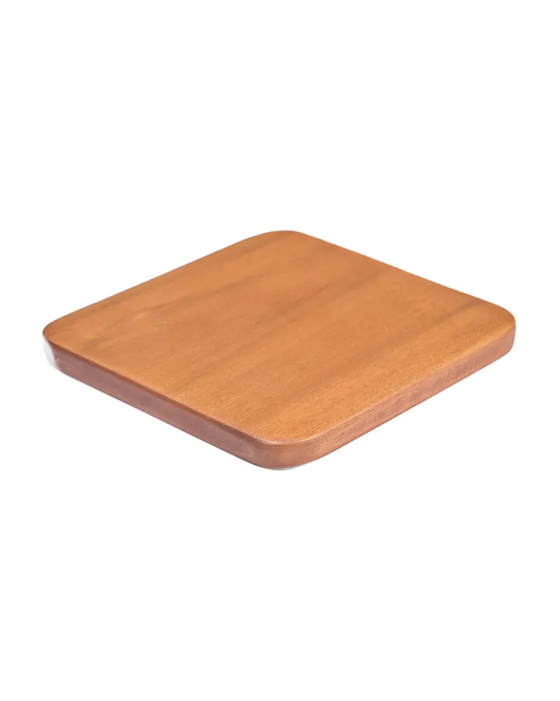 The Material Coaster Untersetzer aus Teakholz von Bazar Bizar, Größe 10 × 10 × 0,8 cm, Mahagoni, Ansicht 2