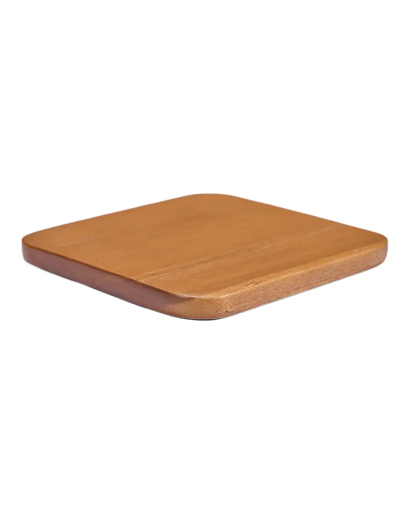 The Material Coaster Untersetzer aus Teakholz von Bazar Bizar, Größe 10 × 10 × 0,8 cm, Mittelbraun, Ansicht 2