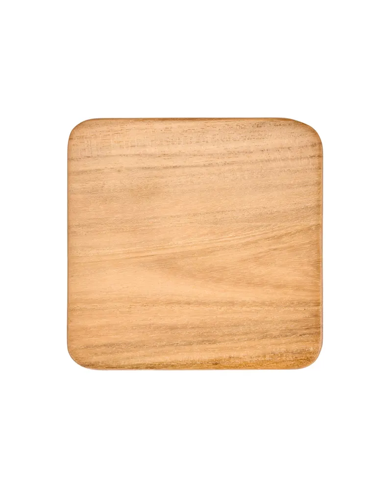The Material Coaster Untersetzer aus Teakholz von Bazar Bizar, Größe 10 × 10 × 0,8 cm, Natur, Ansicht 1
