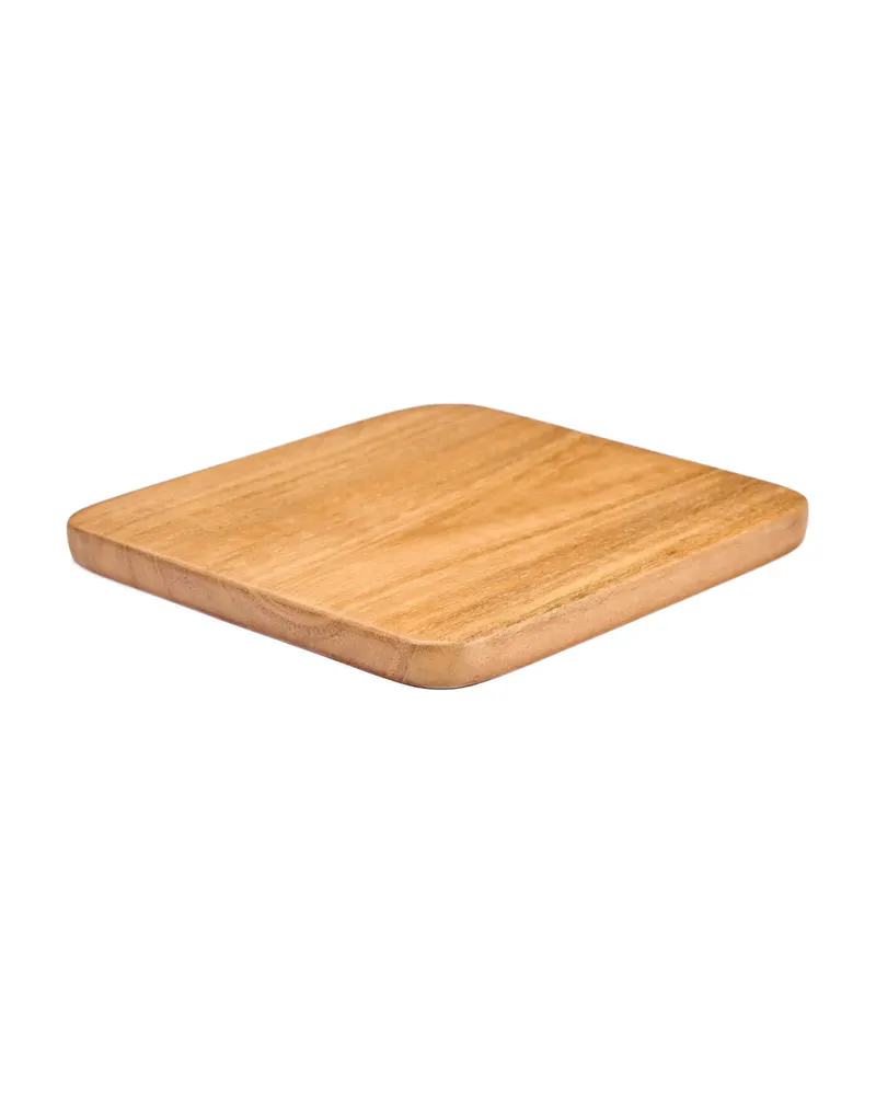 The Material Coaster Untersetzer aus Teakholz von Bazar Bizar, Größe 10 × 10 × 0,8 cm, Natur, Ansicht 2