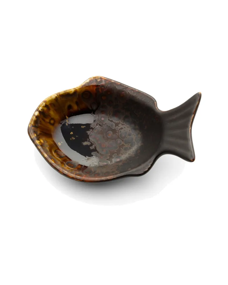 The Merapi Fish Shaped Bowl, Keramikschale von Bazar Bizar, Größe S, Braun, Ansicht 3