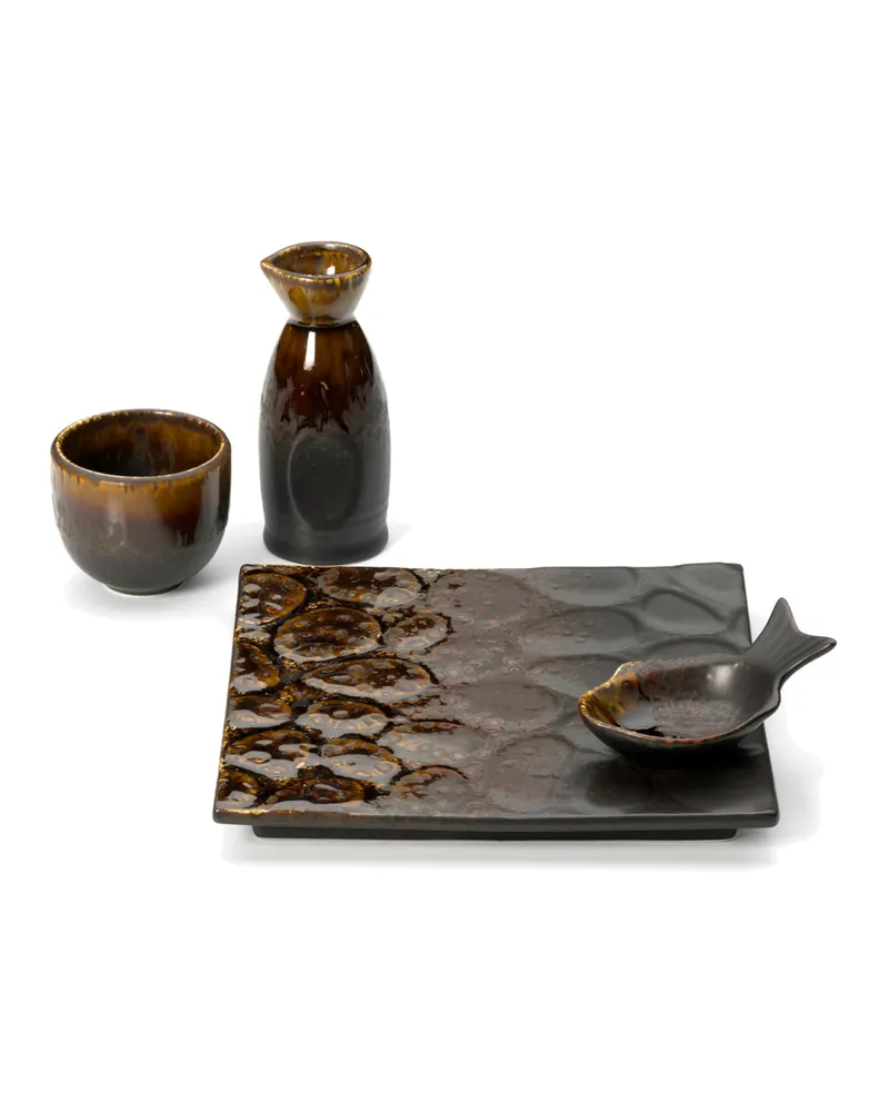 The Merapi Fish Shaped Bowl, Keramikschale von Bazar Bizar, Größe S, Braun, Ansicht 4