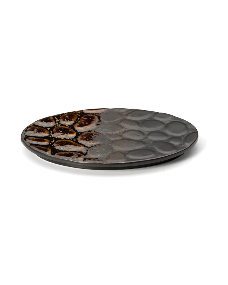 The Merapi Oval Plate Keramikteller von Bazar Bizar, Größe 25 × 18 × 2 cm, Braun, Ansicht 1