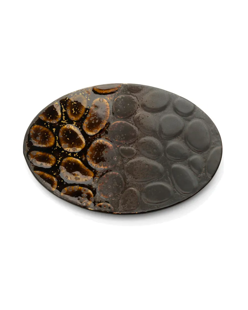 The Merapi Oval Plate Keramikteller von Bazar Bizar, Größe 25 × 18 × 2 cm, Braun, Ansicht 2