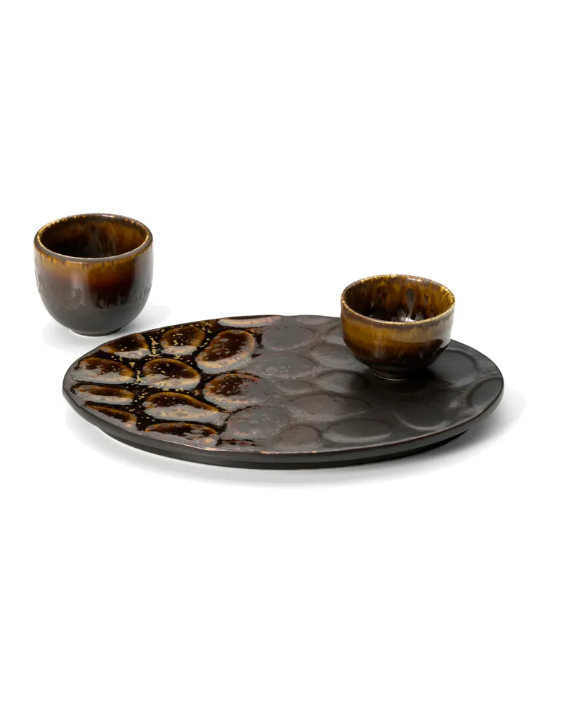 The Merapi Oval Plate Keramikteller von Bazar Bizar, Größe 25 × 18 × 2 cm, Braun, Ansicht 4