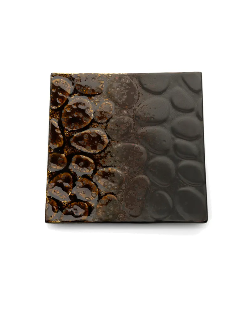 The Merapi Square Plate Keramikteller von Bazar Bizar, Größe 20 × 20 × 2 cm, Braun, Ansicht 2