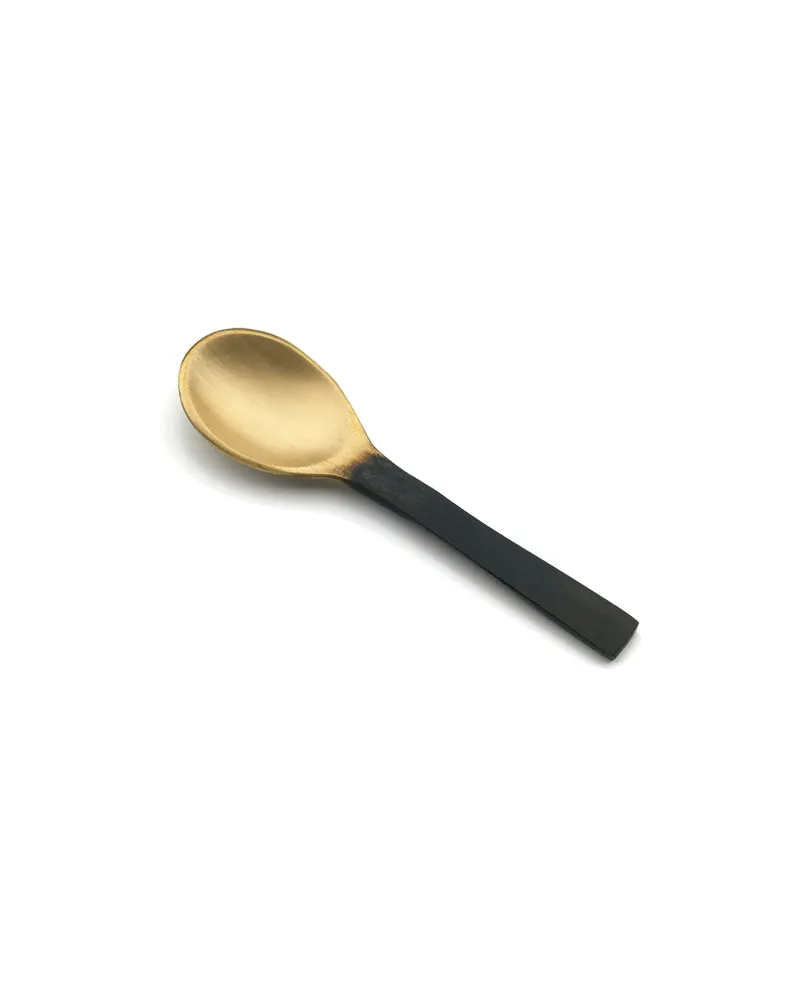 The Mini Salt Scoop Messing-Besteck von Bazar Bizar, Größe S, Schwarz / Gold, Ansicht 2