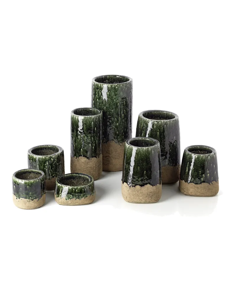 The Moss Cylinder Vase, Steinzeugvase von Bazar Bizar, Größe M, Betongrün, Ansicht 6