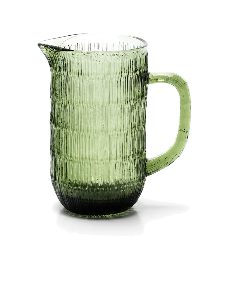 The Moss Ripple Pitcher Karaffe aus Recyclingglas
