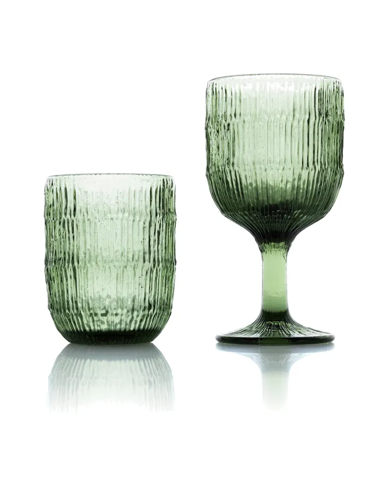 The Moss Ripple Water Glass Trinkglas von Bazar Bizar, Größe 8 × 8 × 10 cm, Grün, Ansicht 3