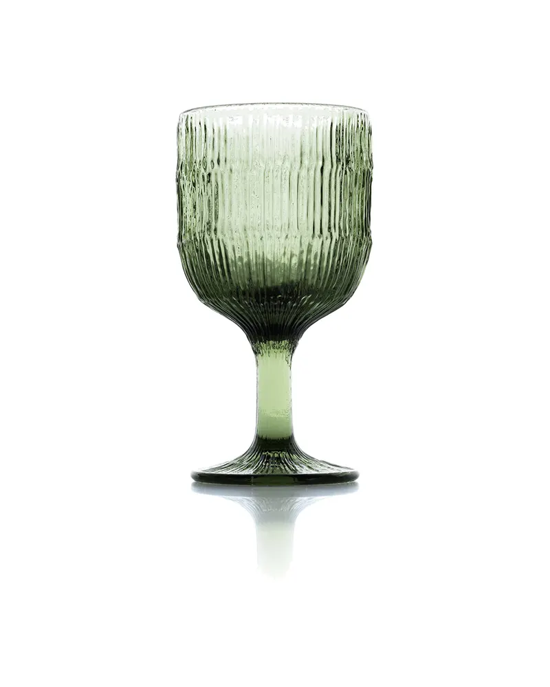 The Moss Ripple Wine Glass Trinkglas aus Recyclingglas, Grün