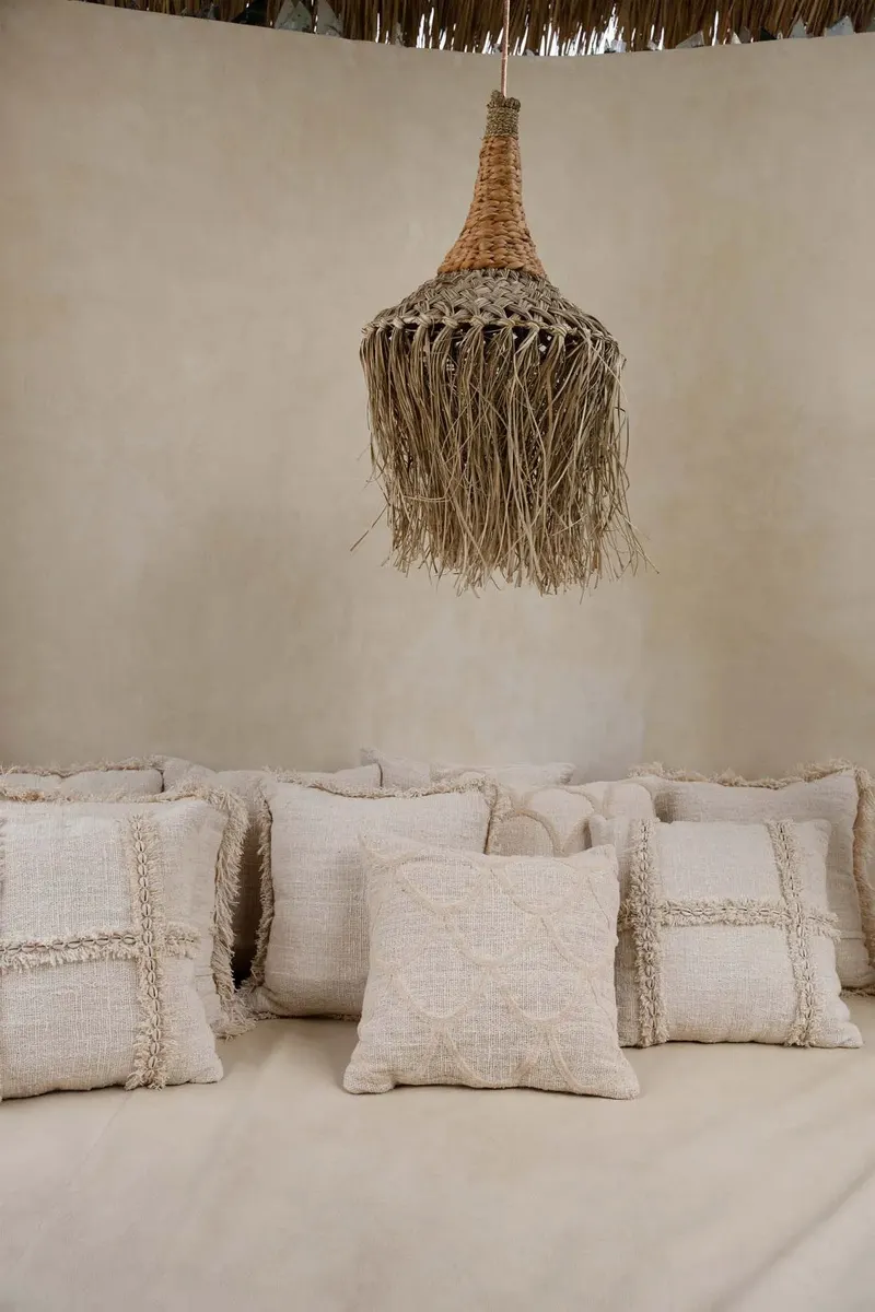 The Nomad Cushion Cover Kissenbezug aus Baumwolle von Bazar Bizar, Größe 50 × 50 cm, Natur, Ansicht 2