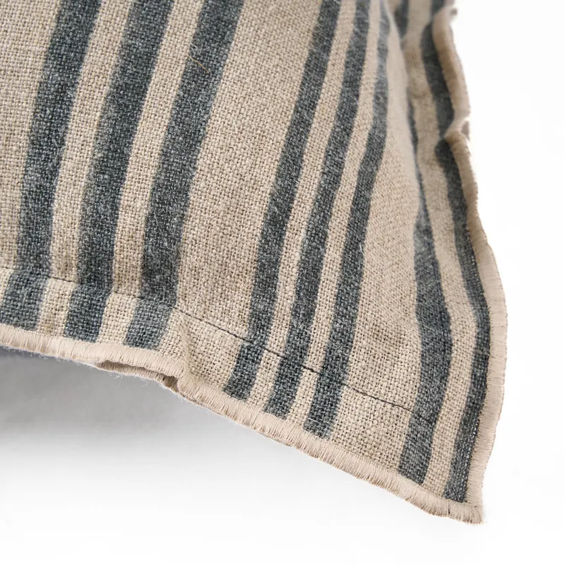 The Nordic Stripe Cushion Cover Kissenbezug von Bazar Bizar, Größe 50 × 50 cm, Natur / Schwarz, Ansicht 8